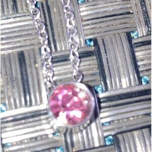 Pink Birthstone Necklace Pretty Unmarked Costume Jewelry